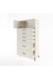 Hyperion Dolap Tek Raflı 6 Çekmeceli 2 Kapaklı 88x44x182 - S57M017V1B