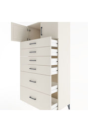Hyperion Dolap Tek Raflı 6 Çekmeceli 2 Kapaklı 88x44x182 - S57M017V1B