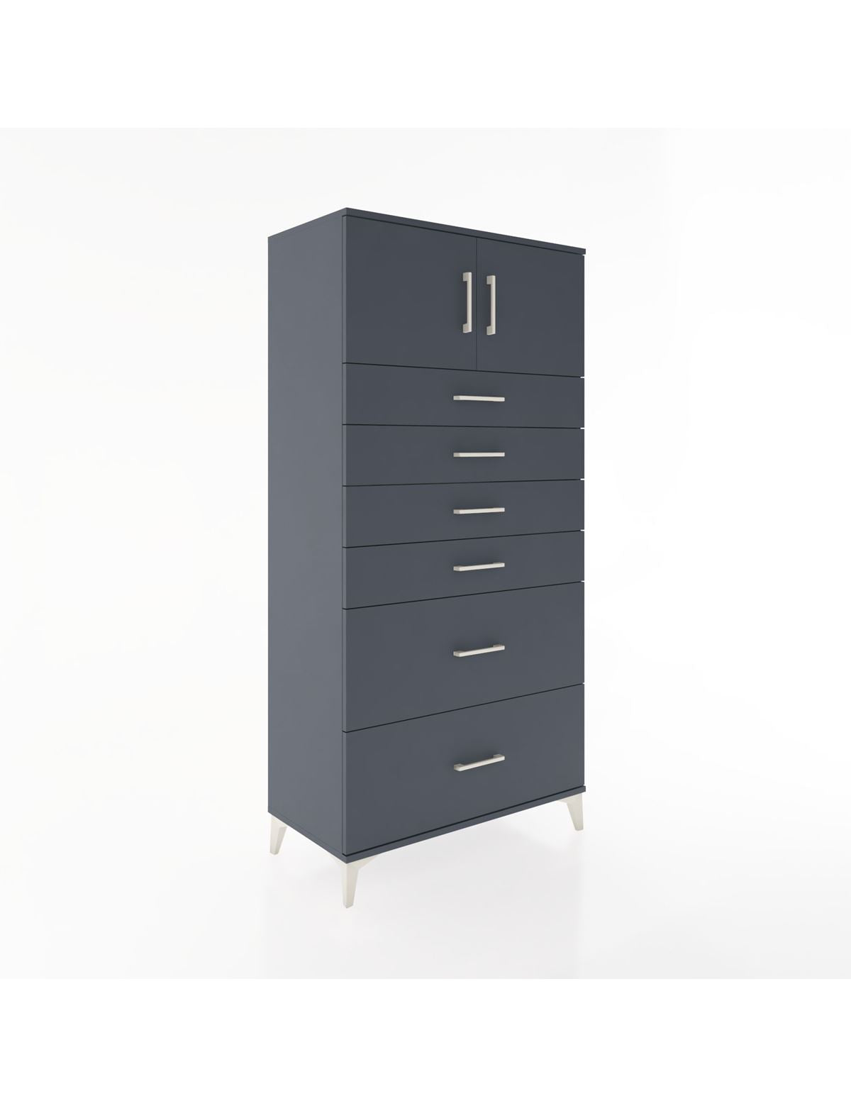 Hyperion Dolap Tek Raflı 6 Çekmeceli 2 Kapaklı 88x44x182 - S57M017V5B