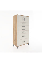 Hyperion Dolap Tek Raflı 6 Çekmeceli 2 Kapaklı 88x44x182 - S57M017V7B