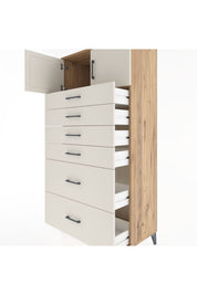 Hyperion Dolap Tek Raflı 6 Çekmeceli 2 Kapaklı 88x44x182 - S57M017V7B
