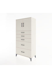 Hyperion Dolap Tek Raflı 5 Çekmeceli 2 Kapaklı 88x44x182 - S57M018V1B