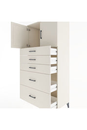 Hyperion Dolap Tek Raflı 5 Çekmeceli 2 Kapaklı 88x44x182 - S57M018V1B