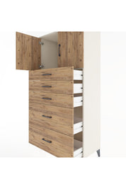 Hyperion Dolap Tek Raflı 5 Çekmeceli 2 Kapaklı 88x44x182 - S57M018V3B