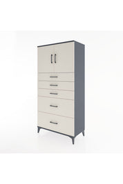 Hyperion Dolap Tek Raflı 5 Çekmeceli 2 Kapaklı 88x44x182 - S57M018V4B