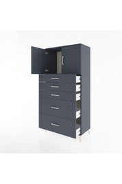 Hyperion Dolap Tek Raflı 5 Çekmeceli 2 Kapaklı 88x44x182 - S57M018V5B