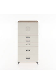 Hyperion Dolap Tek Raflı 5 Çekmeceli 2 Kapaklı 88x44x182 - S57M018V7B