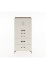 Hyperion Dolap Tek Raflı 5 Çekmeceli 2 Kapaklı 88x44x182