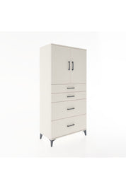 Hyperion Dolap Tek Raflı 4 Çekmeceli 2 Kapaklı 88x44x182 - S57M019V1B