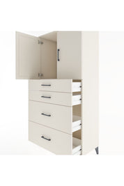 Hyperion Dolap Tek Raflı 4 Çekmeceli 2 Kapaklı 88x44x182 - S57M019V1B