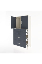 Hyperion Dolap Tek Raflı 4 Çekmeceli 2 Kapaklı 88x44x182 - S57M019V2B