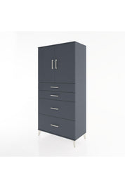 Hyperion Dolap Tek Raflı 4 Çekmeceli 2 Kapaklı 88x44x182 - S57M019V5B