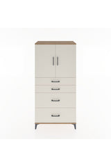 Hyperion Dolap Tek Raflı 4 Çekmeceli 2 Kapaklı 88x44x182