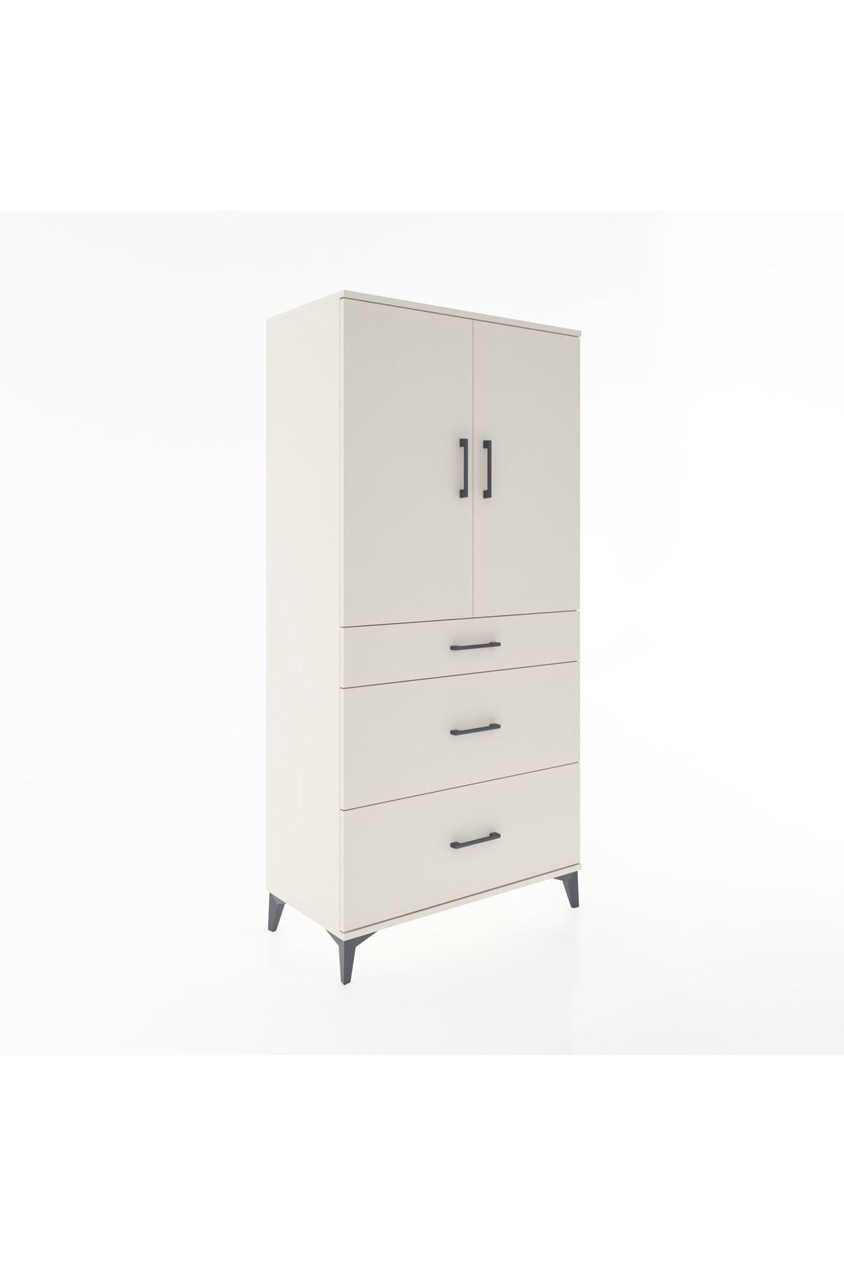 Hyperion Dolap 2 Raflı 3 Çekmeceli 2 Kapaklı 88x44x182 Aytaşı-Aytaşı