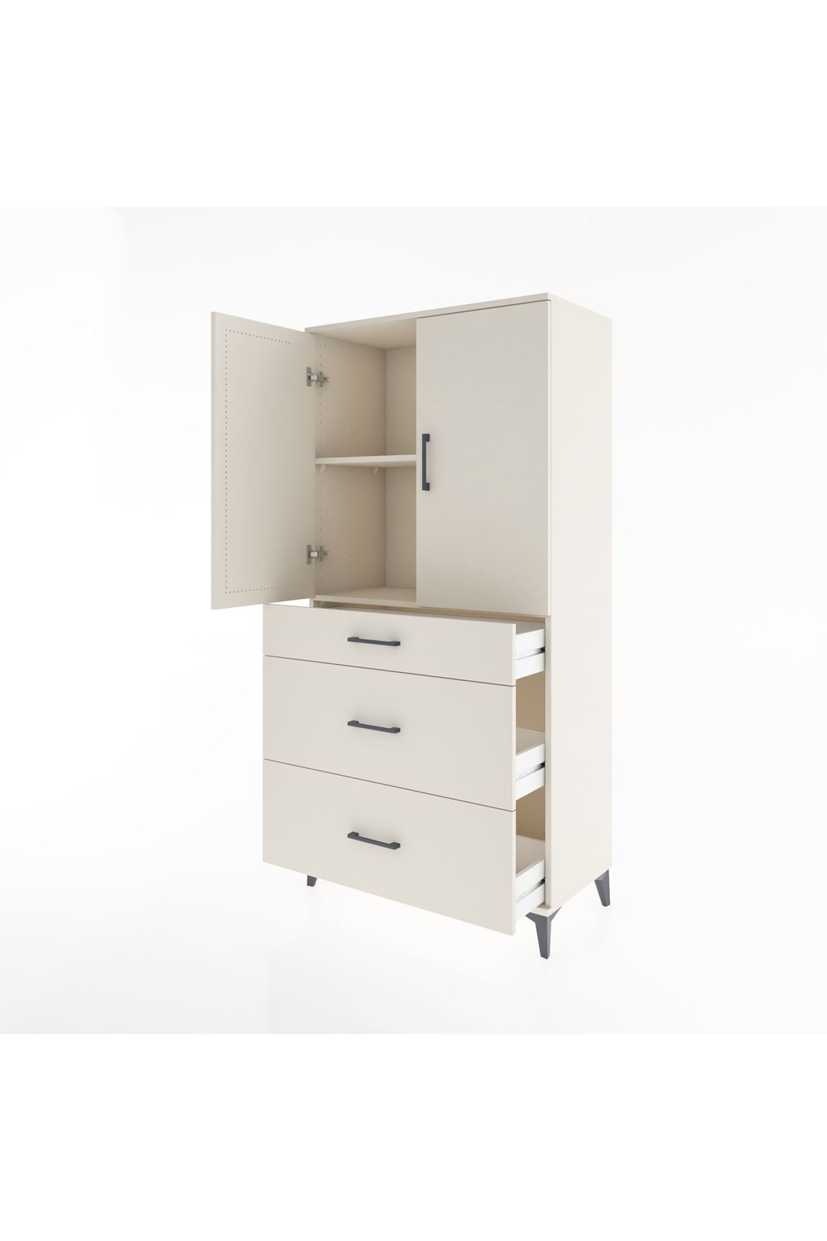 Hyperion Dolap 2 Raflı 3 Çekmeceli 2 Kapaklı 88x44x182 Aytaşı-Aytaşı