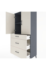 Hyperion Dolap 2 Raflı 3 Çekmeceli 2 Kapaklı 88x44x182 Antrasit-Aytaşı