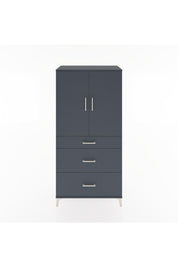 Hyperion Dolap 2 Raflı 3 Çekmeceli 2 Kapaklı 88x44x182 Antrasit-Antrasit