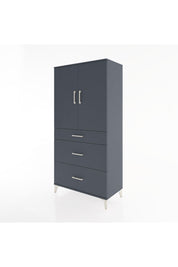 Hyperion Dolap 2 Raflı 3 Çekmeceli 2 Kapaklı 88x44x182 Antrasit-Antrasit