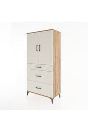 Hyperion Dolap 2 Raflı 3 Çekmeceli 2 Kapaklı 88x44x182 Çam-Aytaşı
