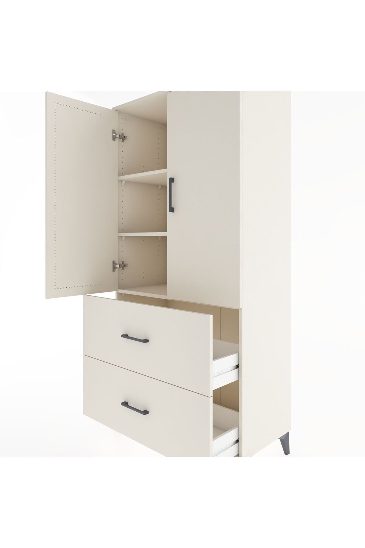 Hyperion Dolap 3 Raflı 2 Çekmeceli 2 Kapaklı 88x44x182 Aytaşı-Aytaşı