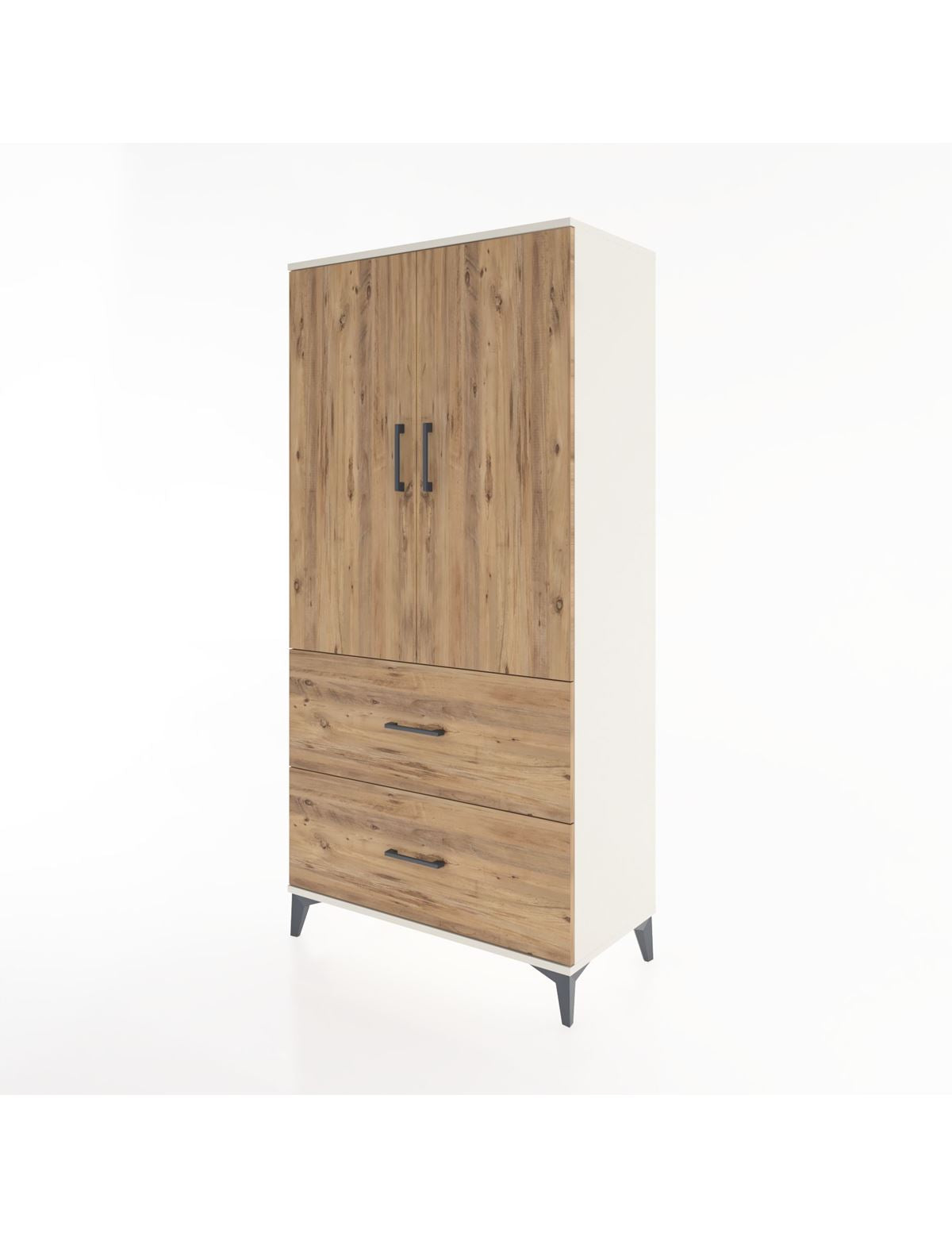 Hyperion Dolap 3 Raflı 2 Çekmeceli 2 Kapaklı 88x44x182 - S57M021V3B