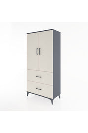 Hyperion Dolap 3 Raflı 2 Çekmeceli 2 Kapaklı 88x44x182 Antrasit-Aytaşı