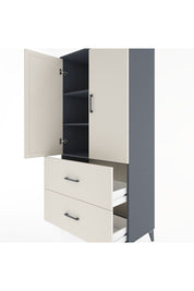 Hyperion Dolap 3 Raflı 2 Çekmeceli 2 Kapaklı 88x44x182 Antrasit-Aytaşı