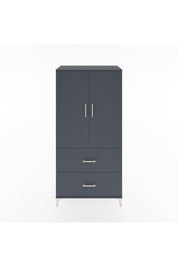 Hyperion Dolap 3 Raflı 2 Çekmeceli 2 Kapaklı 88x44x182 Antrasit-Antrasit