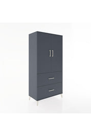 Hyperion Dolap 3 Raflı 2 Çekmeceli 2 Kapaklı 88x44x182 Antrasit-Antrasit