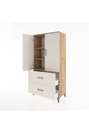 Hyperion Dolap 3 Raflı 2 Çekmeceli 2 Kapaklı 88x44x182 Çam-Aytaşı