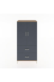 Hyperion Dolap 3 Raflı 2 Çekmeceli 2 Kapaklı 88x44x182 Çam-Antrasit