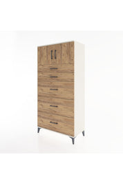 Hyperion Dolap Tek Raflı 5 Çekmeceli 2 Kapaklı 88x44x182 - S57M022V3B