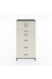 Hyperion Dolap Tek Raflı 5 Çekmeceli 2 Kapaklı 88x44x182 - S57M022V4B