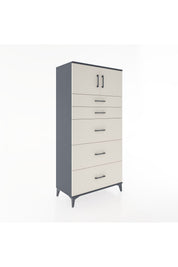 Hyperion Dolap Tek Raflı 5 Çekmeceli 2 Kapaklı 88x44x182 - S57M022V4B