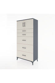 Hyperion Dolap Tek Raflı 5 Çekmeceli 2 Kapaklı 88x44x182 - S57M022V4B