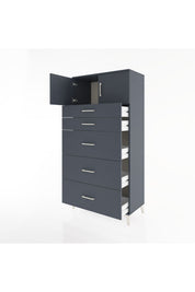 Hyperion Dolap Tek Raflı 5 Çekmeceli 2 Kapaklı 88x44x182 - S57M022V5B