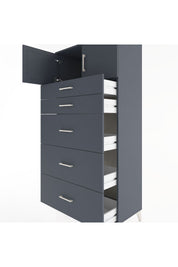 Hyperion Dolap Tek Raflı 5 Çekmeceli 2 Kapaklı 88x44x182 - S57M022V5B