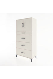 Hyperion Dolap Tek Raflı 4 Çekmeceli 2 Kapaklı 88x44x182 - S57M023V1B