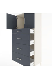Hyperion Dolap Tek Raflı 4 Çekmeceli 2 Kapaklı 88x44x182 - S57M023V2B