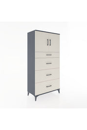 Hyperion Dolap Tek Raflı 4 Çekmeceli 2 Kapaklı 88x44x182 - S57M023V4B