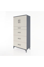 Hyperion Dolap Tek Raflı 4 Çekmeceli 2 Kapaklı 88x44x182 - S57M023V4B