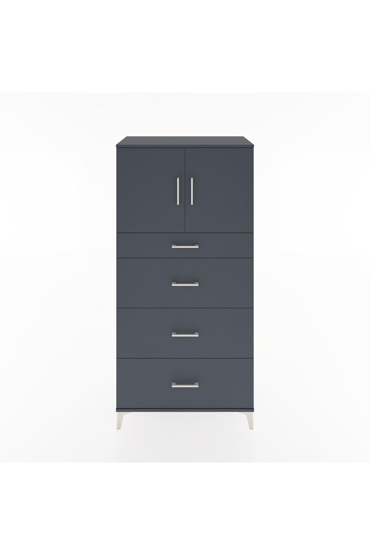 Hyperion Dolap Tek Raflı 4 Çekmeceli 2 Kapaklı 88x44x182 - S57M023V5B