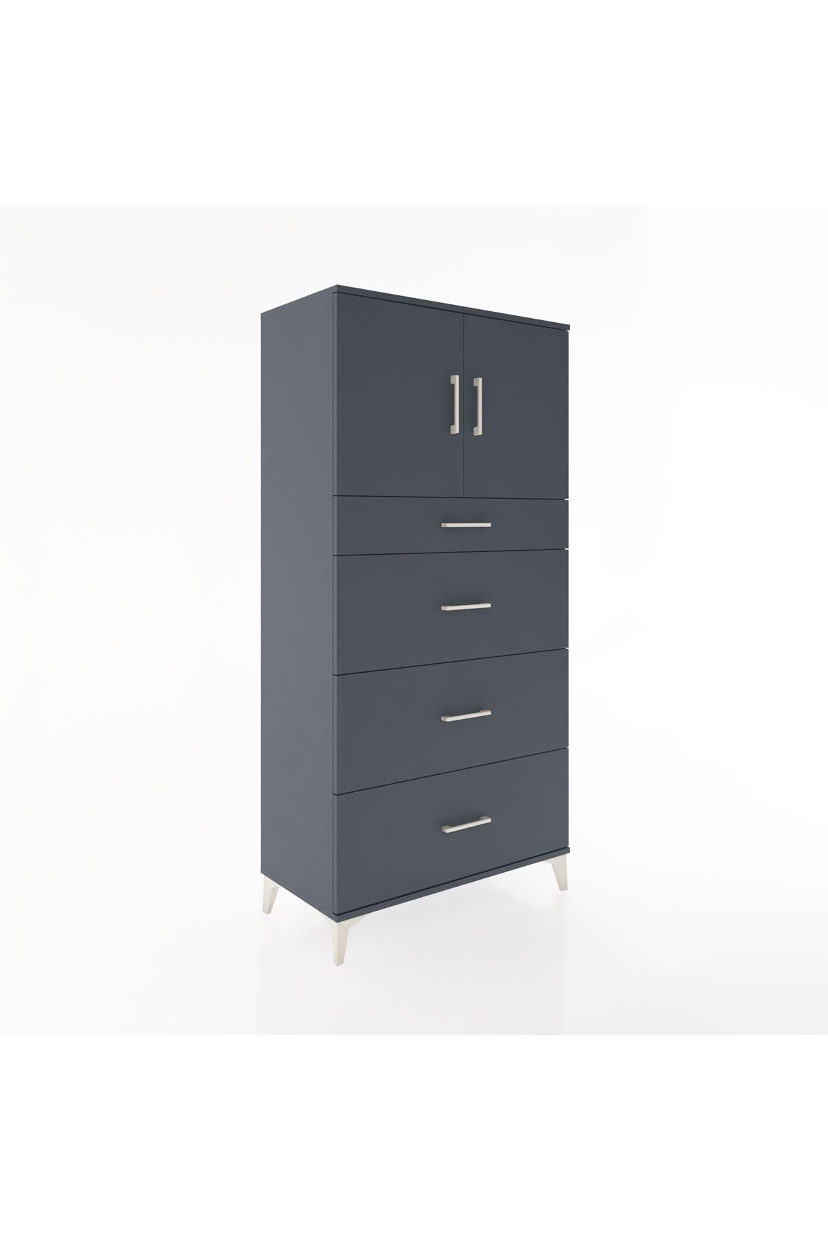 Hyperion Dolap Tek Raflı 4 Çekmeceli 2 Kapaklı 88x44x182 - S57M023V5B