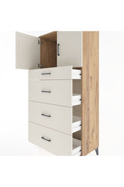 Hyperion Dolap Tek Raflı 4 Çekmeceli 2 Kapaklı 88x44x182 - S57M023V7B