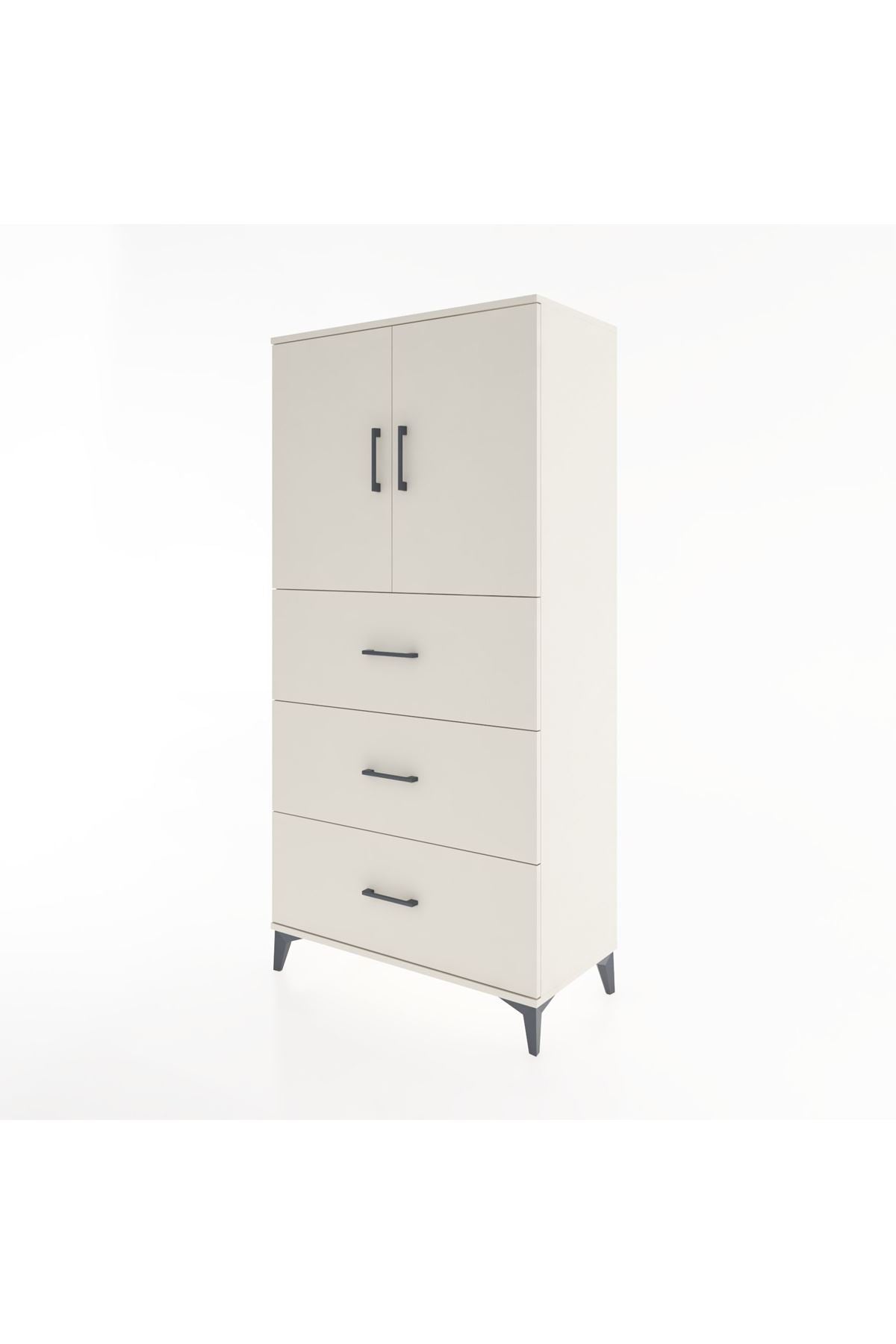 Hyperion Dolap 2 Raflı 3 Çekmeceli 2 Kapaklı 88x44x182 Aytaşı-Aytaşı