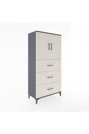 Hyperion Dolap 2 Raflı 3 Çekmeceli 2 Kapaklı 88x44x182 Antrasit-Aytaşı