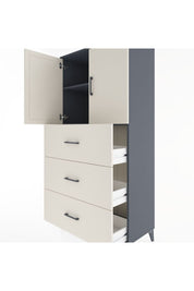 Hyperion Dolap 2 Raflı 3 Çekmeceli 2 Kapaklı 88x44x182 Antrasit-Aytaşı