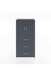 Hyperion Dolap 2 Raflı 3 Çekmeceli 2 Kapaklı 88x44x182 Antrasit-Antrasit