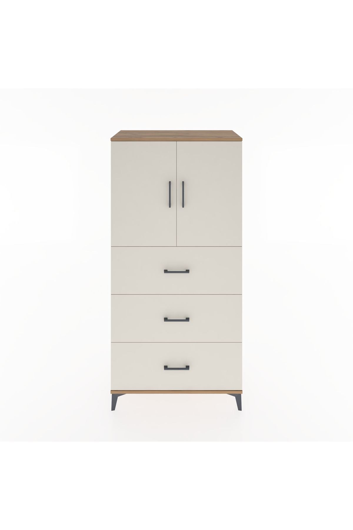 Hyperion Dolap 2 Raflı 3 Çekmeceli 2 Kapaklı 88x44x182 Çam-Aytaşı