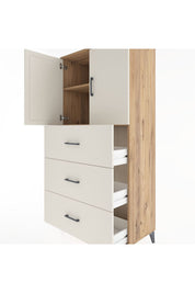 Hyperion Dolap 2 Raflı 3 Çekmeceli 2 Kapaklı 88x44x182 Çam-Aytaşı
